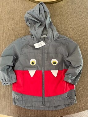 Gap NWT Grey and Red Monster Hooded Jacket